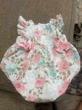 Baby Essentials Floral One-Piece in Pink and Mint